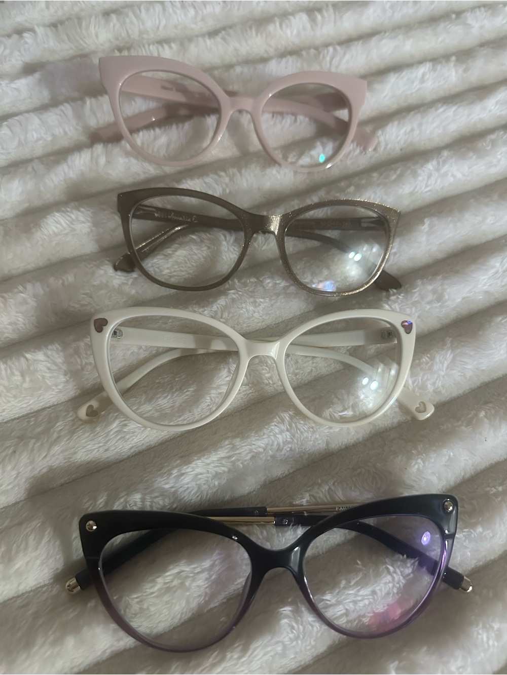 Women’s Cat-Eye Fashion Glasses - Pink, Gold, White, Black bundle 4